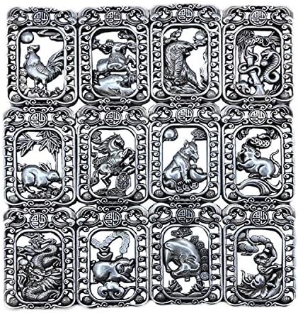 LAOJUNLU Imitation Miao Silver Pendant brand twelve zodiac bronze brand pure copper hollow Chinese Traditional Style Jewelry