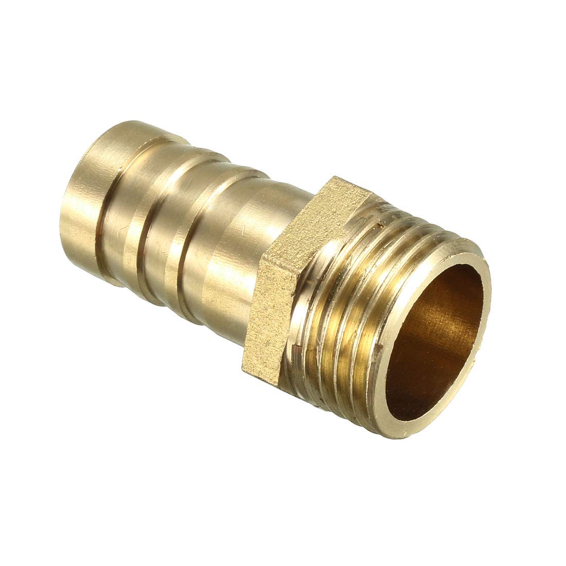 sourcing map Brass Barb Hose Fitting Connector Adapter 16mm Barbed x 1/2 BSP Male Pipe