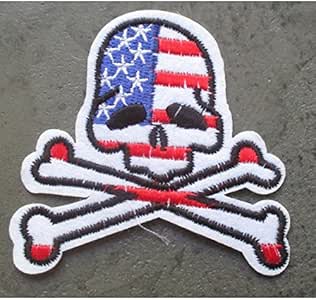 hotrodspirit – Parche de Calavera Pirata con Bandera de Estados Unidos