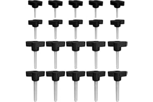 DLBEEM 20 Pcs Thumb Screw, M4 M5 M6 M8 Thread Thumbscrew Adjustable Tee Wing Knob Bolt Screws Kit for Remove Hand Tightening Knob Power Supply, Carbon Steel