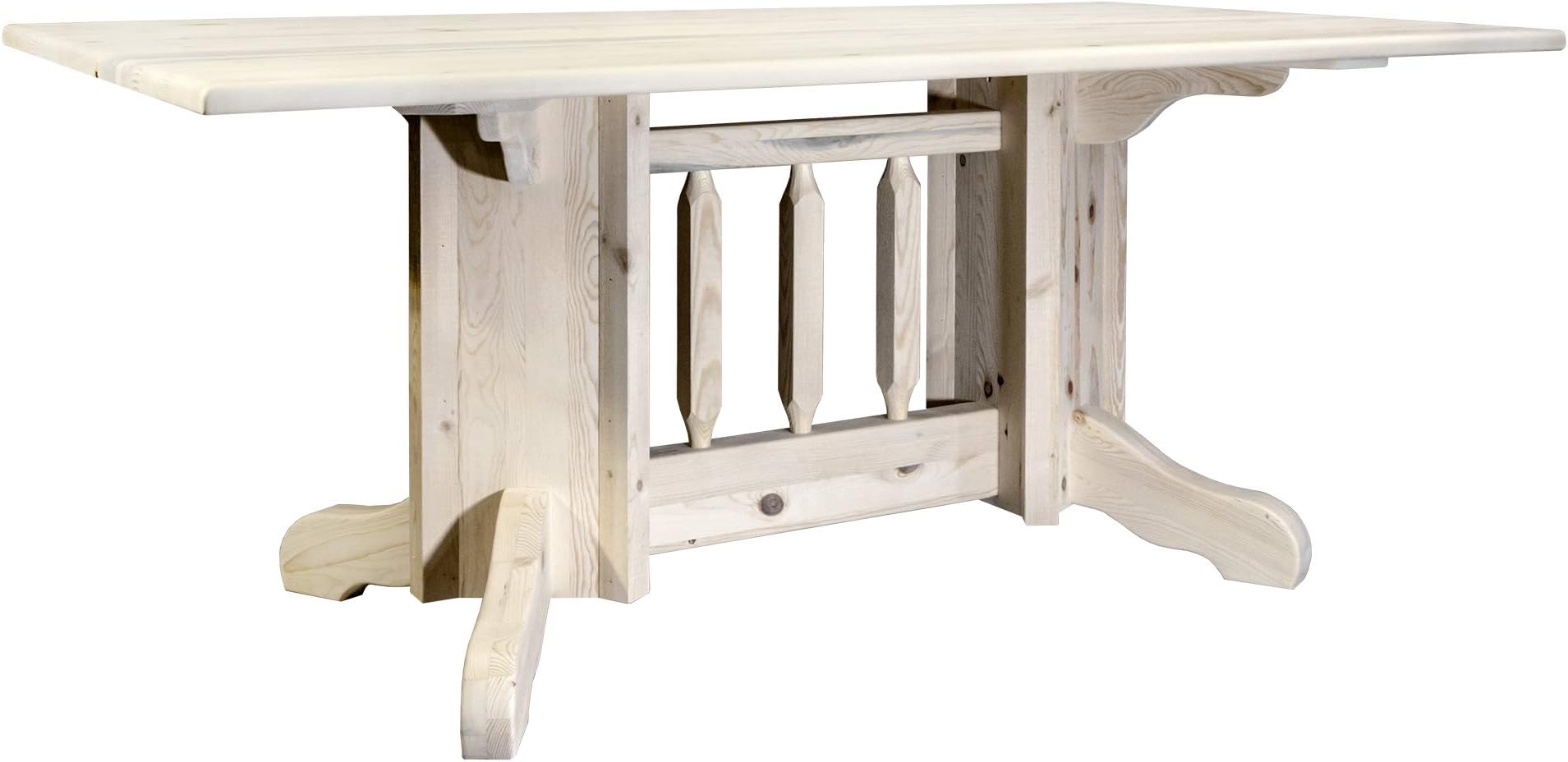 Montana Woodworks Homestead Collection Double Pedestal Dining Table, Clear Lacquer Finish