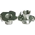 Desunia 1/4inches-20 T Nuts - 4 Prongs - Zinc Plated -for Cabinetry, Rock Climbing Walls, Woodworking, etc. - .25 Dia. - 50 pcs.