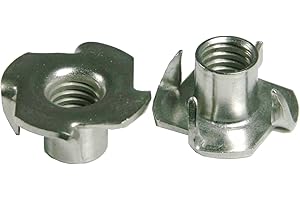 Desunia 1/4inches-20 T Nuts - 4 Prongs - Zinc Plated -for Cabinetry, Rock Climbing Walls, Woodworking, etc. - .25 Dia. - 50 pcs.
