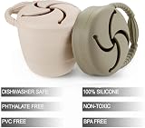 PandaEar 2 Pack Toddler Snack Pots Collapsible Silicone Spill Proof Pot view 2