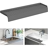 Sink Edge Protector with Suction Cup, 14" 20" 24" 30", Silicone Sink Splash Guard for Kitchen & Bathroom, Protect Countertop from Scratches, Stains, for Stainless Steel Granite Quartz