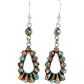 Turquoise Earrings 925 Sterling Silver & Genuine Gemstones