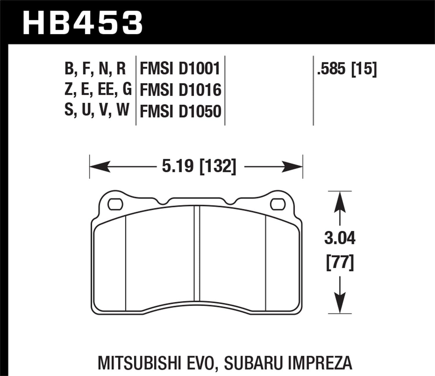 Hawk Performance HB453F.585 Disc Brake Pad