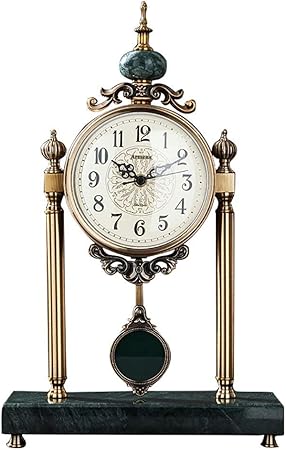 Kaminuhr Marmor Pendeluhr Stumm Tischuhr Digitaluhr