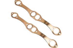 Vanlison SBC Header Gaskets Set Reusable Oval Port Copper Exhaust Manifold Gaskets Compatible with Chevy 262 283 327 350 383 400 Small Block Engine