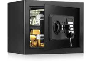 HOMIRXAN 1.2 Cuft Small Home Safe Fire and Waterproof, Anti-theft Fireproof Safe Box with Digital Keypad, Spare Keys and Removable Shelf, Personal Safes for Home Money Medicine Valuables