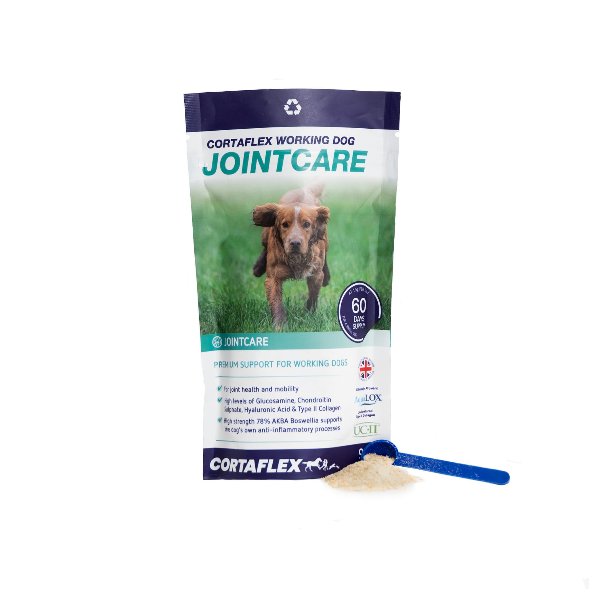 Cortaflex Working Dog Supplement Powder (90g). Joint Supplement for Working Dogs. Suitable for All Ages & Breeds. Contains Glucosamine, Chondroitin & Hyaluronic Acid For Joint Structure & Lubrication