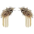 FRECI Pair of Shoulder Epaulet Shoulder Rivet Tassel Epaulet Board Link Chain Badge Epaulettes, Golden, Medium