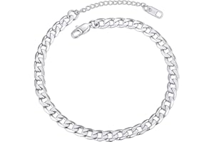 ChainsPro Resizable Anklet Chain for Women Men, Figaro/Wheat/Twist Rope/Cuban Foot Bracelet-Strong with Good Clasp-18K Gold Plated(Send Gift Box)