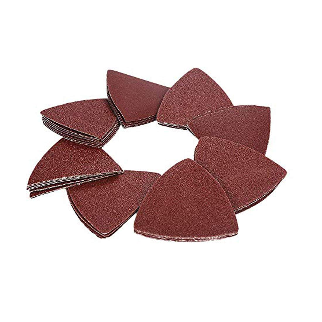 OxoxO 80mm Triangular Sanding Pad Abrasive Sandpaper NO Hole 40 60 80 120 180 240 Grits Aluminum Oxide Hook & Loop Sanding Sheets (60-Pack) — image 1