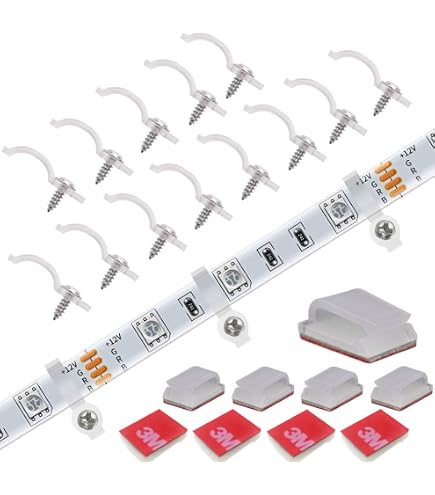 Swpeet 400-teiliges Set LED-Montageclips Für Lichtleisten – Halterungen Mit Schrauben Für 8/10/12 Mm Bänder