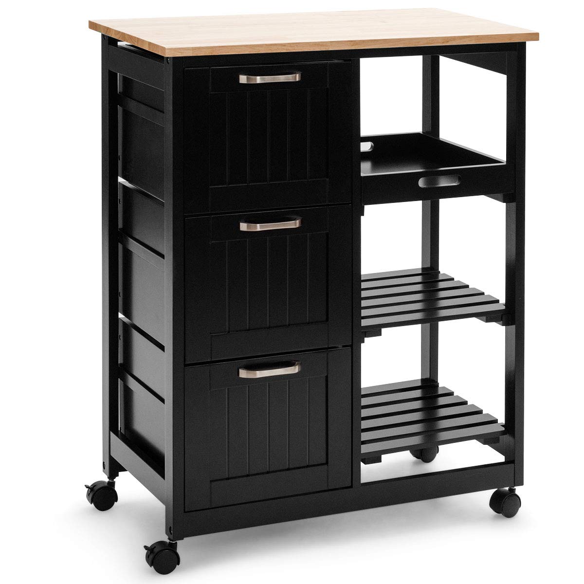Buy Giantex Kitchen Island Cart, Home Bar Serving Cart, Kitchen Trolley with 3 Large Drawers