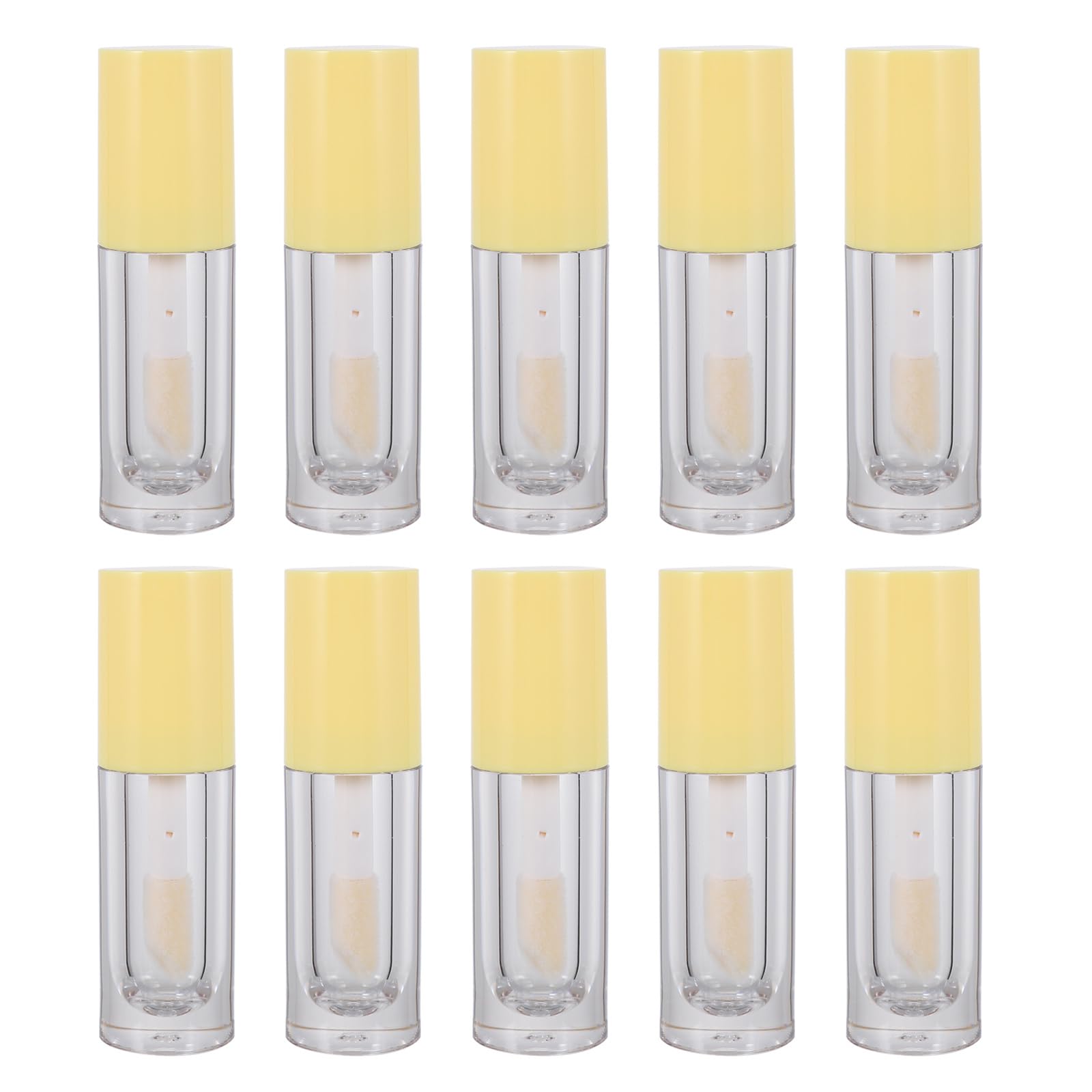 minkissy Lip Gloss Clear Purple Lipstick 10pcs 6ml Empty Lip Gloss Tubes Refillable Lipgloss Containers Transparent Lip Balm Bottles for Lipstick Samples (Yellow) Lip Oil Purple Lipstick