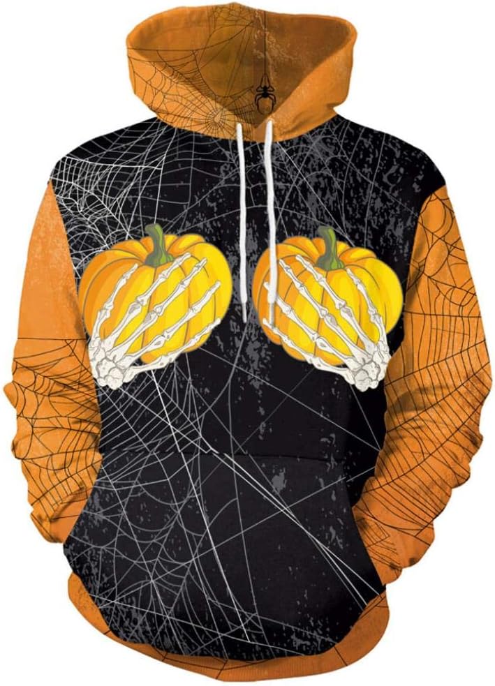 FANOUD Womens Hoodie Sweatshirt Halloween Pumpkin Party Long Sleeve Pullover Blouse