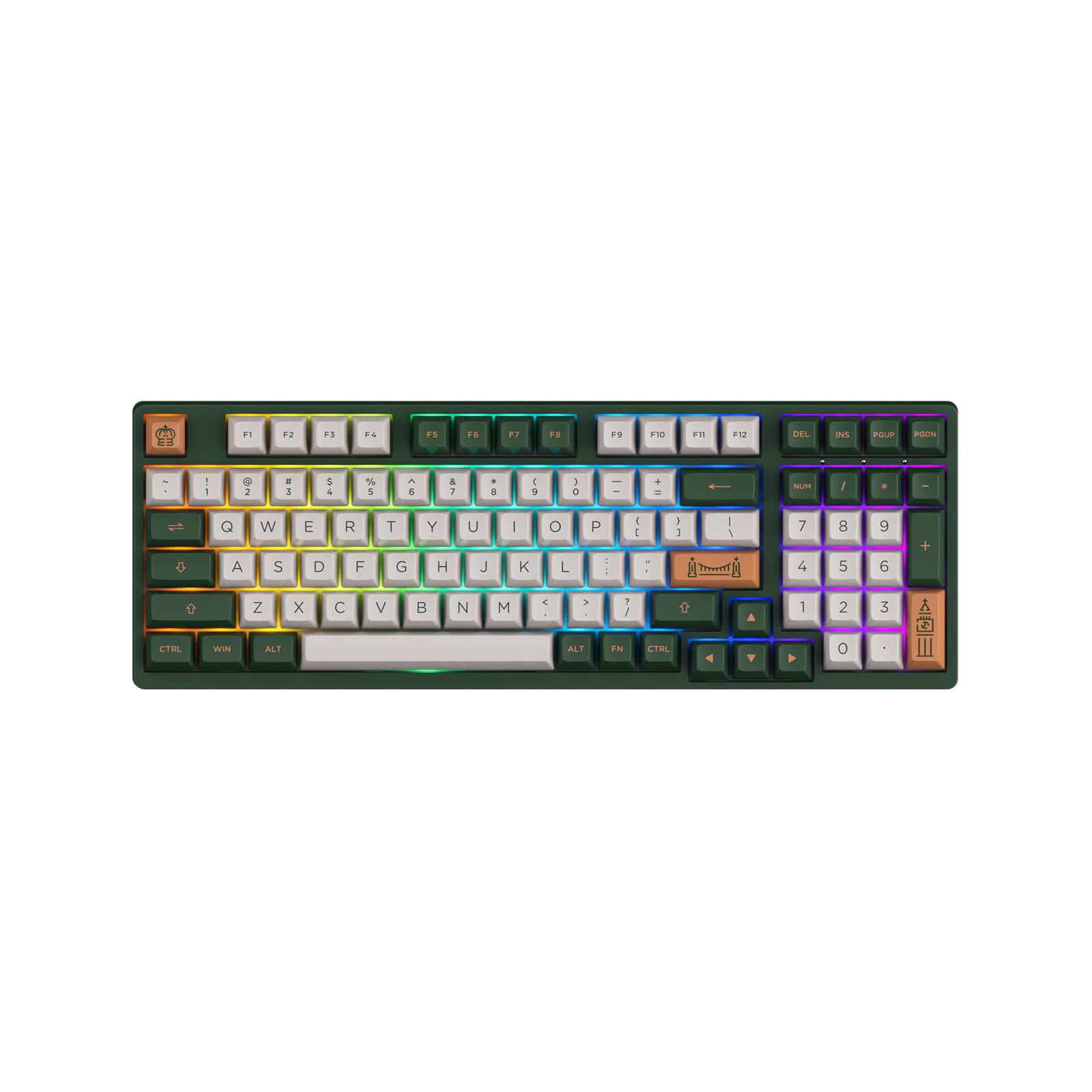 Akko 3098S 1800 Compact Hot Swappable Mechanical Keyboard, 98-Key Wired Gaming Keyboard with PBT Double-Shot Keycaps and Tactile Switches for Mac & Win (Jelly Purple)
