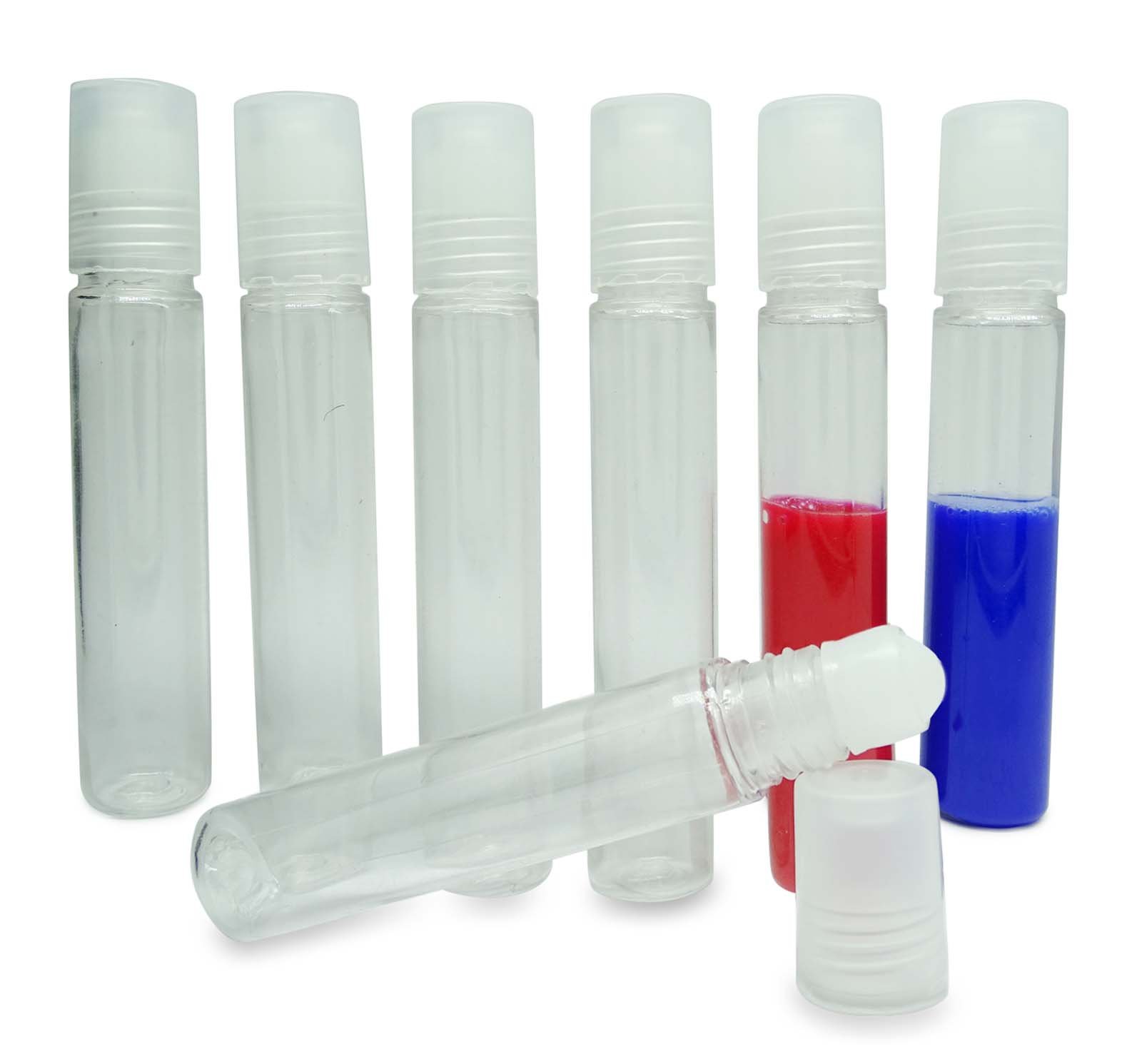 12 Pcs Refillable Essential Oil Aromatherapy Roller Bottle Empty Clear