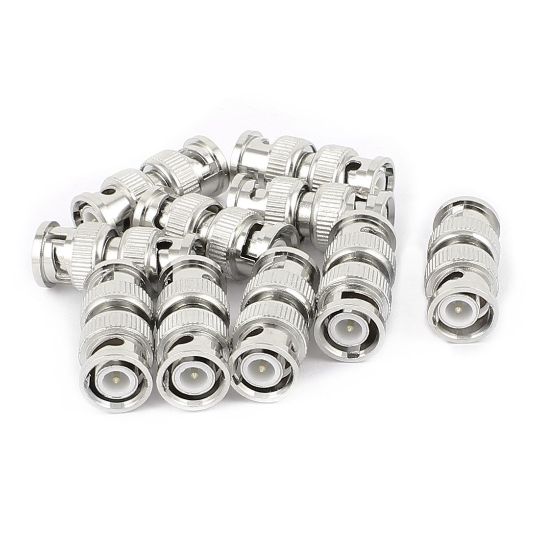 sourcing map 10 Pcs CCTV Security BNC Male to Male Coaxial Coupler Straight Adapter Connector