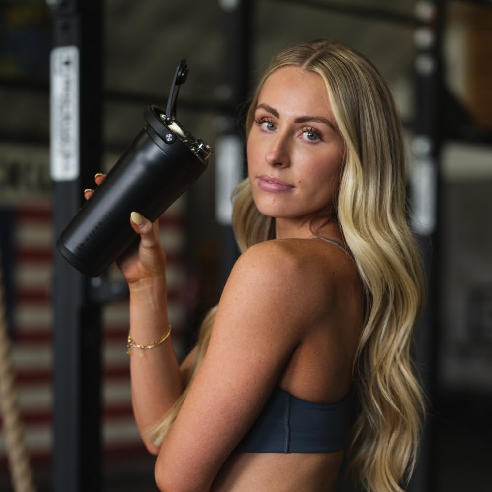 HydroJug 24 oz New Stainless Steel Shaker – Insulated, Leakproof, BPA-Free with Silent Mixing Grate – No Clumps, No Noise – Premium Shaker for Fitness, Sports & Everyday Use, Black