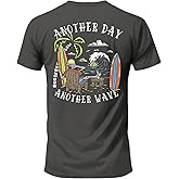 Salty Bones Another Day Another Wave Surfer Graphic T-Shirt, Classic Fit, Printed in USA
