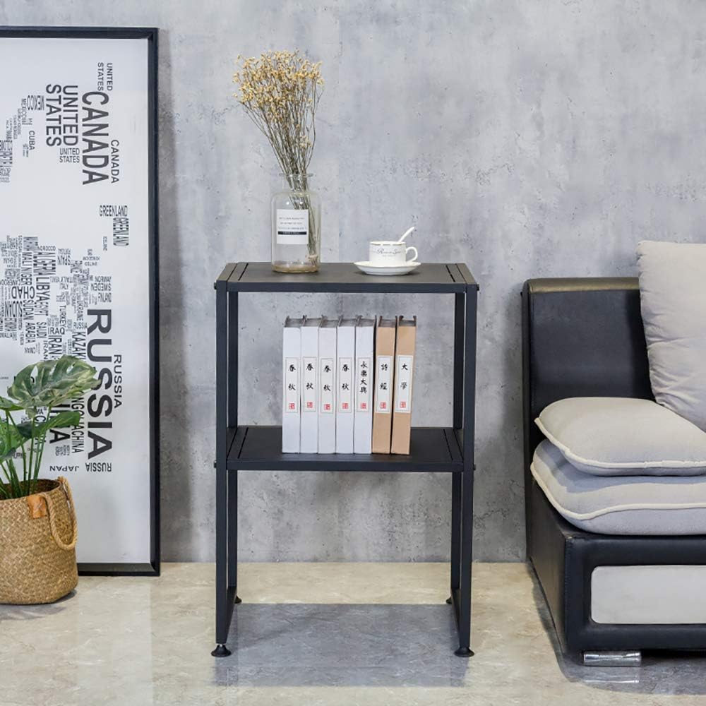 Modern Metal 2-Tier Couch Table, Sofa Table, Coffee Table with Storage, Bedside Table for Living Room/Bedroom/Office, Home Organizer, 15.7x19.7x29.5 Inch: Kitchen & Dining
