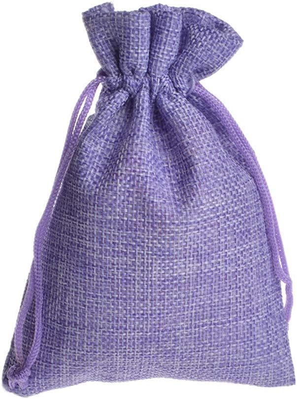 Tvoip 30Pack Burlap Bags with Drawstring Gift Bags Jewelry Pouch for Wedding Party and DIY Craft (Light Purple, 4 x 5.5 Inch)