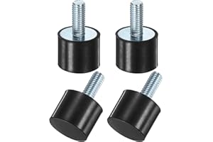 M METERXITY 4-Pack Rubber Mounts D25mmxH20mm Male Vibration Isolators Cylindrical Shock Absorber W M8 x 20mm Studs for Air Compressor/Car/Pump/Boat/Garage Motor/Bobbins Rubber Isolators