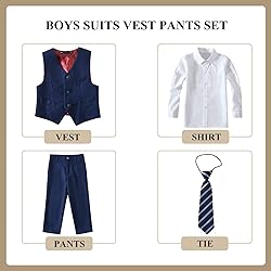Laimi Duo Boy Suits Slim Fit Navy Blue Suits for