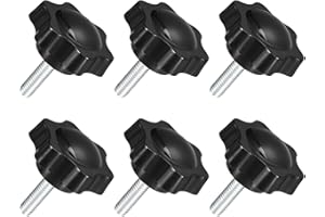 uxcell 6Pcs M6 x 20mm Star Knobs, Plastic Hex Shaped Clamping Knob Screw Hand Tightening Replacement Knob for Umbrella Base R