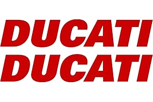 labelbike - Kit of 2 Lettering Stickers for Motorcycle Tank Compatible with Ducati Racing - Red Color