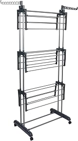 BARGAIN FACTORY 4-Tier Airer Clothes Drying Rack Large Adjustable Grey view 4