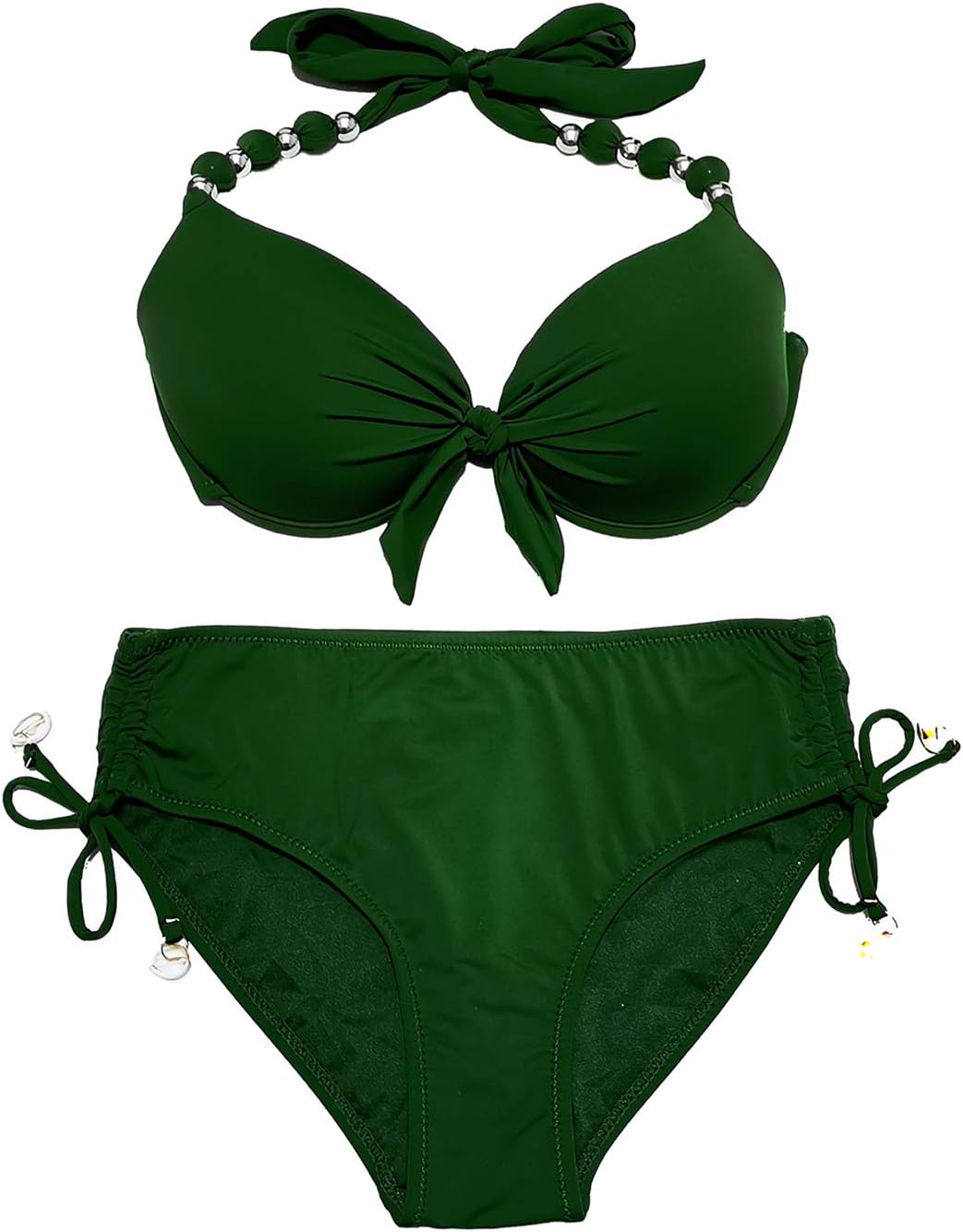 EONAR Womens Removable Padded Push Up Bikini Set Tie Side Swimsuit Swimwear
