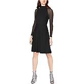 INC Womens Illusion Cocktail Sweaterdress Black L