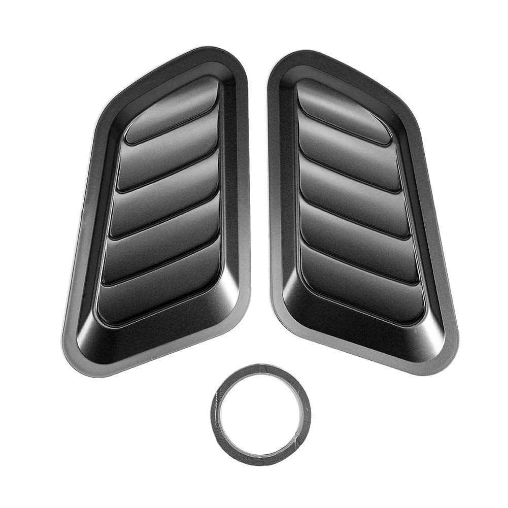 Photo 1 of 2Pcs Universal Car Air Vent Cover, Decorative Hood Intake Cover Air Intake Bonnet Vent Hood Cover Car Sticker, ABS (Black)