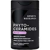 Sports Research® Phytoceramides 350 mg per Veggie Capsule - Plant Derived Ceramides for Healthy Skin and Hydration - Made with Ceratiq® · Non-GMO · Vegan Friendly - 60 Count