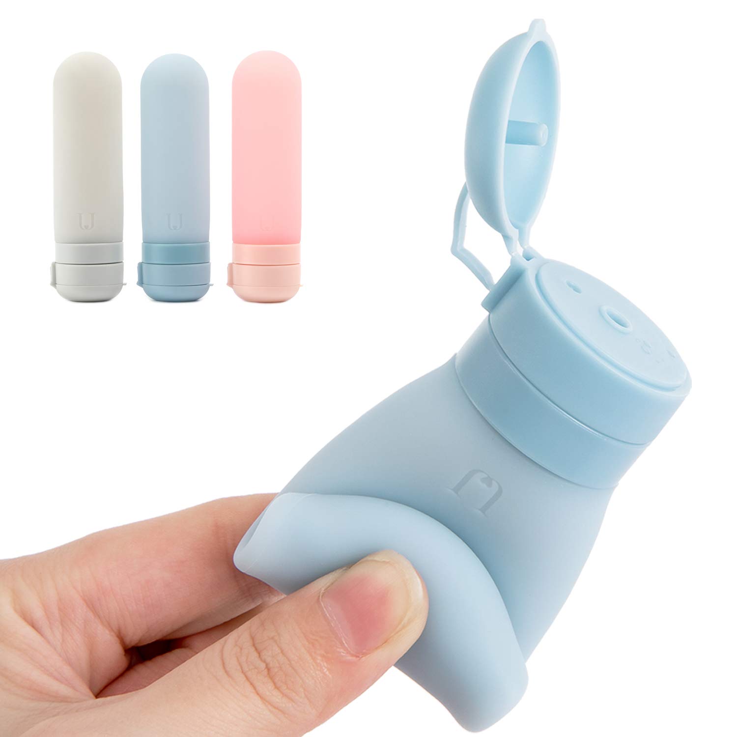Silicone Travel Bottles Set TSA Approved Leak Proof Travel Containers for Toiletries - 3 pack