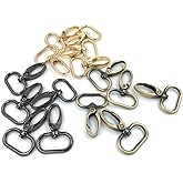 YIXI-SBest 15 Pcs 25mm Inside Diameter Oval Ring Lobster Clasp Claw Swivel for Strap Push Gate Lobster Clasps Hooks Swivel Snap Fashion Clips (3 Color 1, Gold, Gunmetal, Bronze)