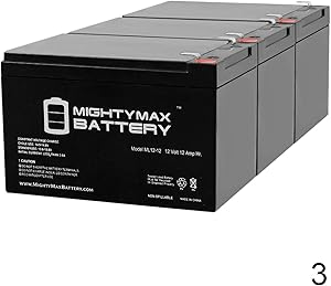Mighty Max Battery 12V 12AH Battery for Worx 3-in-1 Lawn Mower - 3 Pack Brand Product