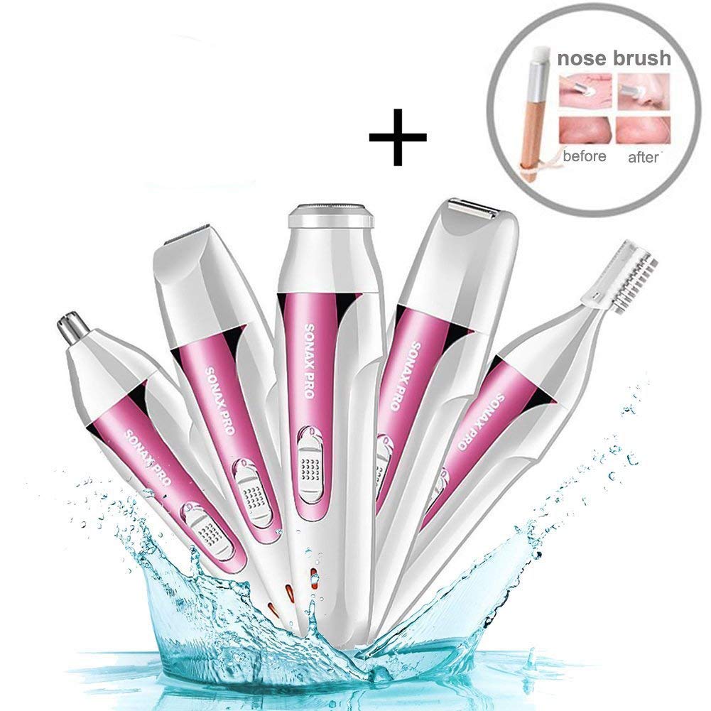 5 in 1 Eyebrow Trimmer Bikini Trimmer Facial Remove Hair Removal,Lady Shaver Beauty Set with Wet/Dry Waterproof Eyebrow Grooming Kit for Men Women