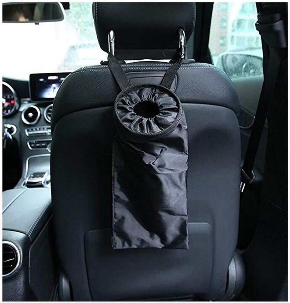 DALAZ Traveling Portable Car Trash Can, Black Collapsible Trash Can,Car Trash Bag,Car Vehicle Trash Garbage Bag Back Seat Trash Bag 2-Pack