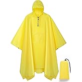 salamra Hooded Rain Poncho Waterproof Raincoat Jacket for Men/Women/Adults with Pocket