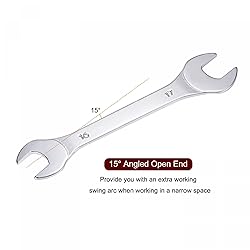 uxcell Thin Open End Wrench, 16mm x 17mm Metric