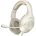 YOTMS Gaming Headset PS5 Headset, Wired Headset with 7.1 Surround Sound, H-7 Gaming Over Ear Headphones with Noise Cancelling Flexible Mic Memory Earmuffs, for PC/PS5/PS/XboxSeries X/S/Switch (White)