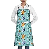 TNOKKU Women Men Bib Aprons Chef Cooking Apron With Pockets For Kitchen Grilling Bbq Painting Gardening