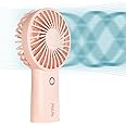 JISULIFE Handheld Portable Fan [20H Max Cooling Time] Mini Hand Fan, 4000mAh USB Rechargeable Personal Fan, Battery Operated Small Fan with 3 Speeds for Travel/Commute/Makeup/Office-Pink