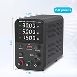NANKADF DC Power Supply 0-30V 0-5A USB Fast Charge 18W 4-Digit Display view 2