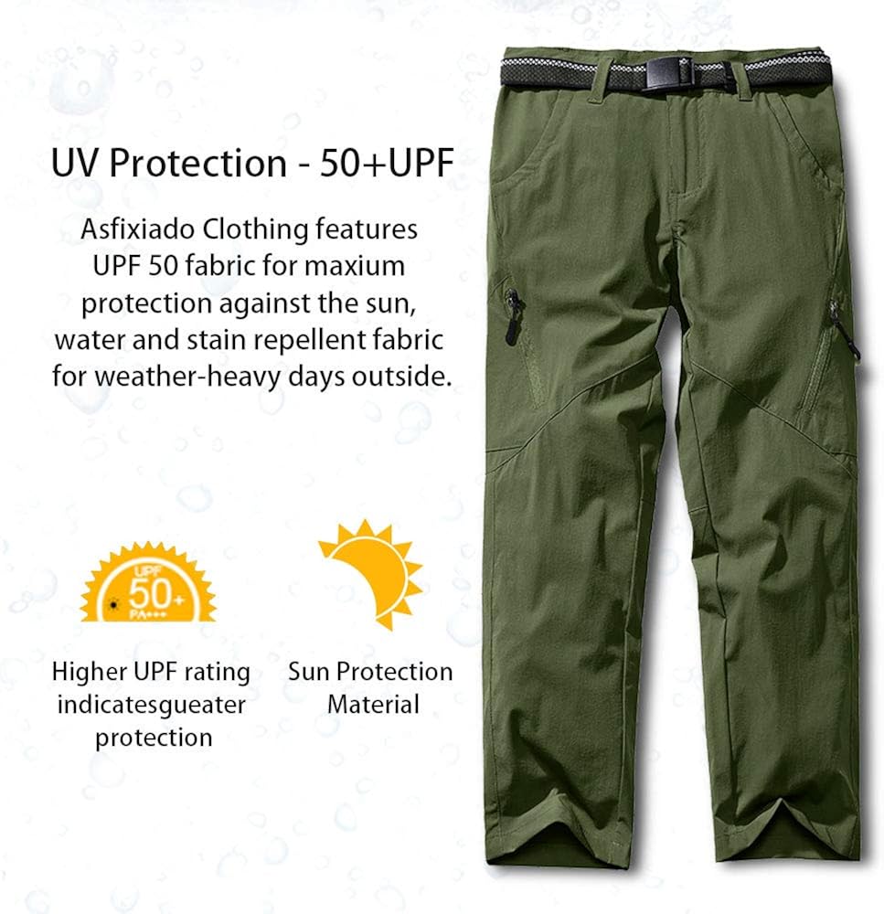 Asfixiado Kids' Cargo Pants, Boy's Casual Outdoor Quick Dry Waterproof Hiking ClimbingTrousers: Clothing